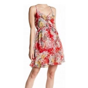 Bobeau red floral dress